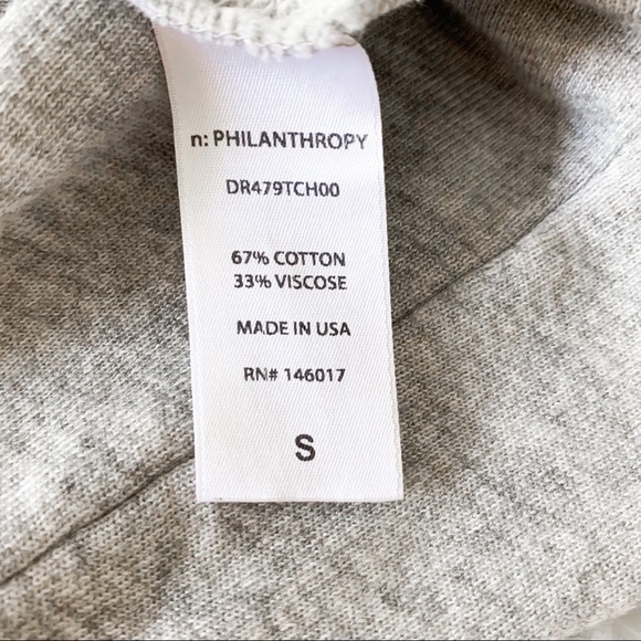 NWT N:Philanthropy CalaLilly Gray Mini Sleeve Sweatshirt Dress Size Small - Picture 12 of 16